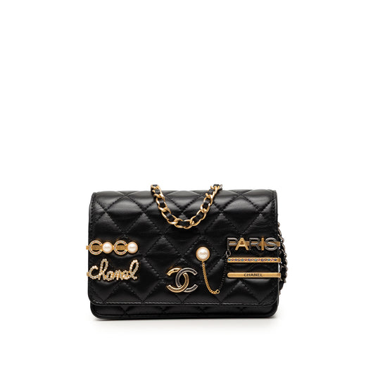 Mini CC Quilted Lambskin Coco Clips Wallet on Chain - Image 1