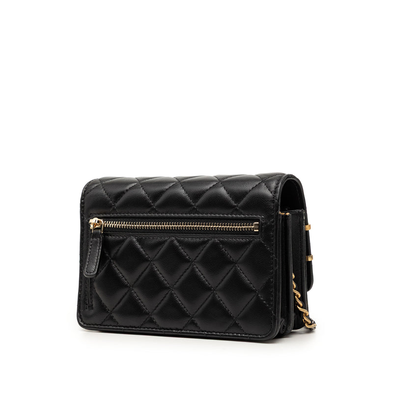 Mini CC Quilted Lambskin Coco Clips Wallet on Chain - Image 2