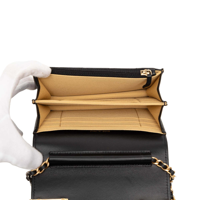 Mini CC Quilted Lambskin Coco Clips Wallet on Chain - Image 4