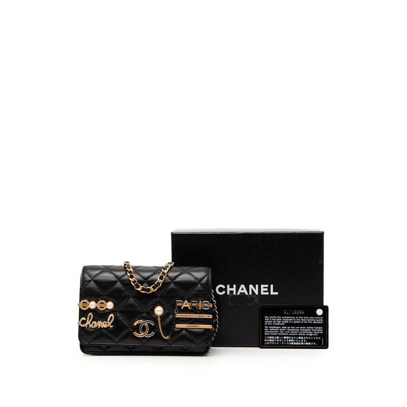 Mini CC Quilted Lambskin Coco Clips Wallet on Chain - Image 7