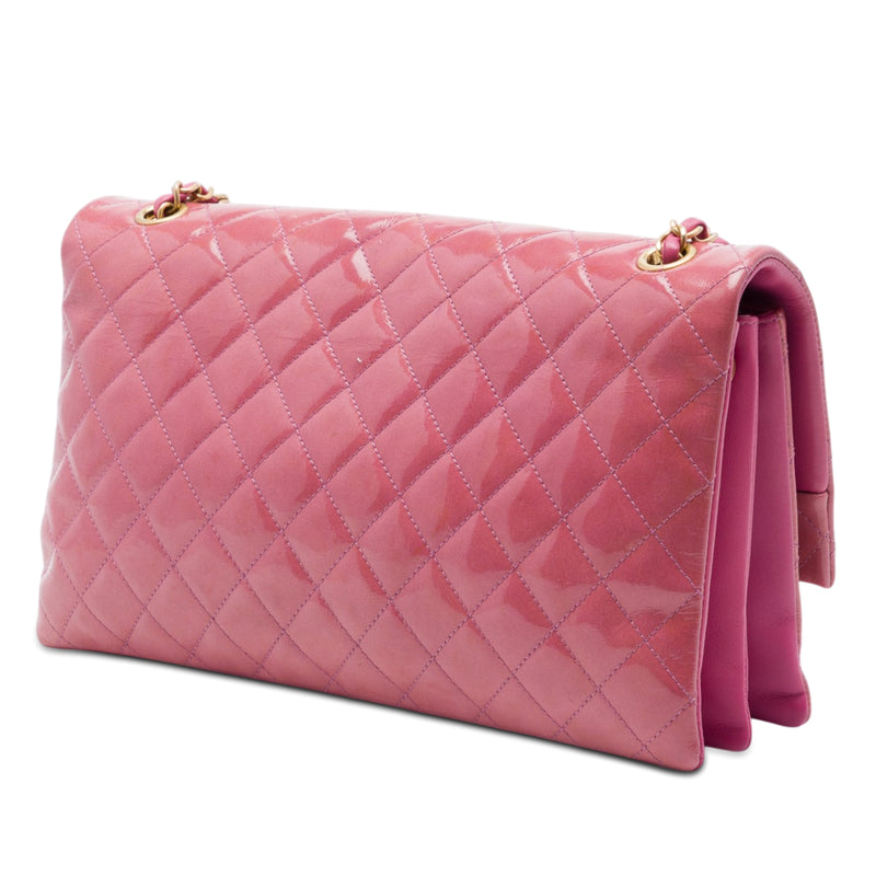 Quilted Crinkled Patent Pagoda Accordion Flap - Image 2