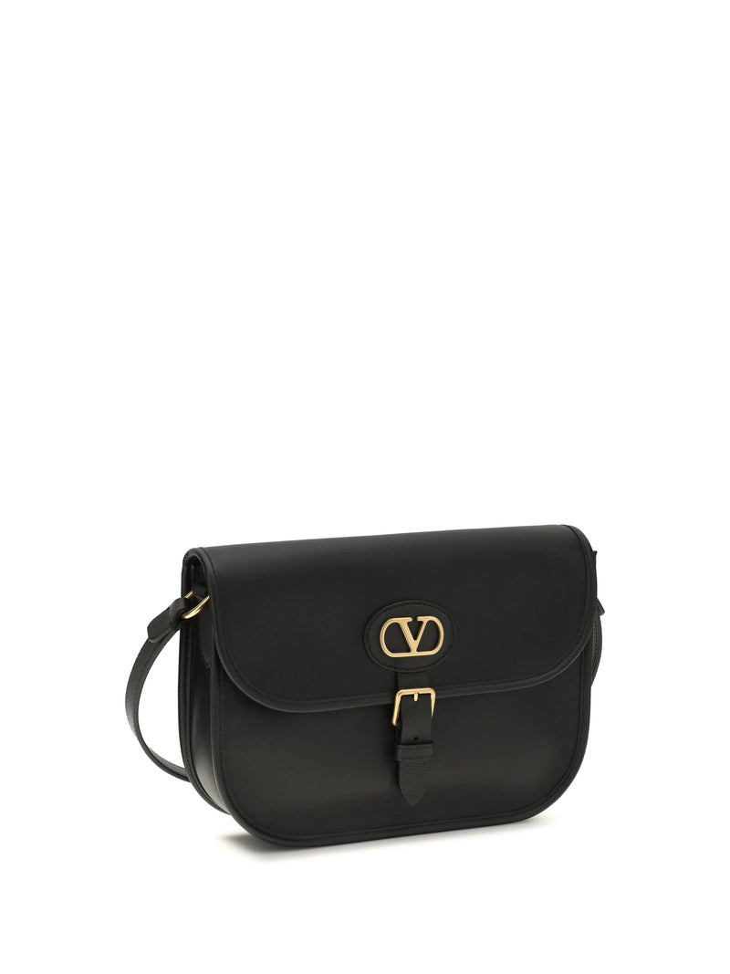 Valentino Garavani Shoulder Bag — Black Calf Leather