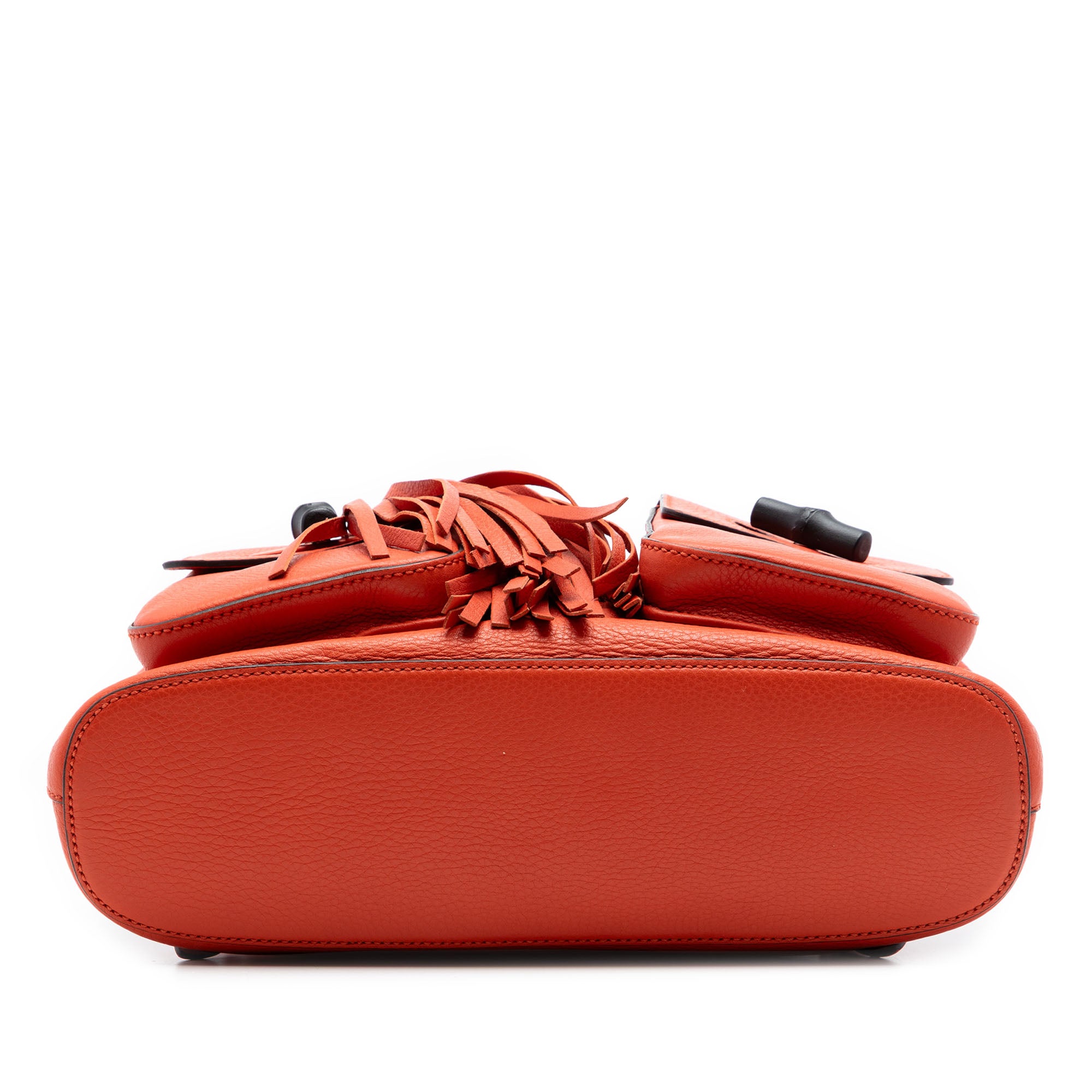 Grained Calfskin Bamboo Tassel Backpack - Image 3