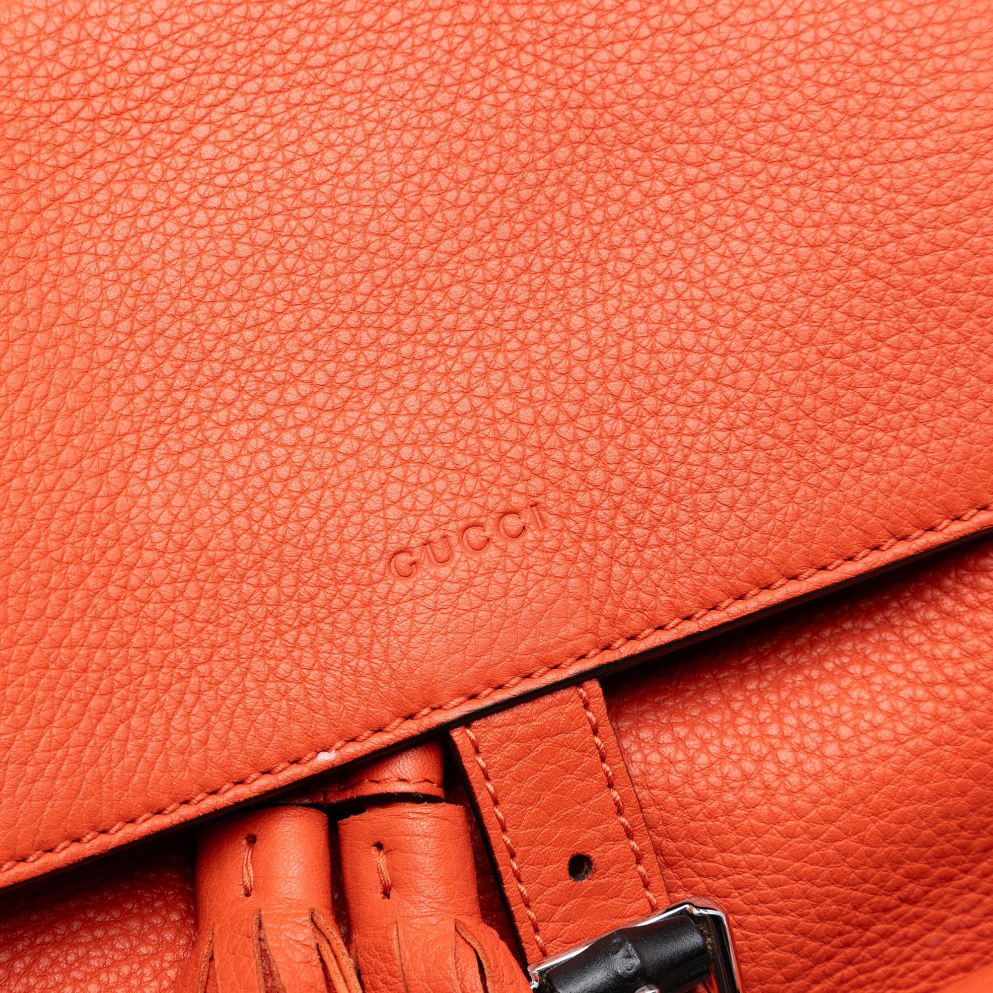 Grained Calfskin Bamboo Tassel Backpack - Image 5