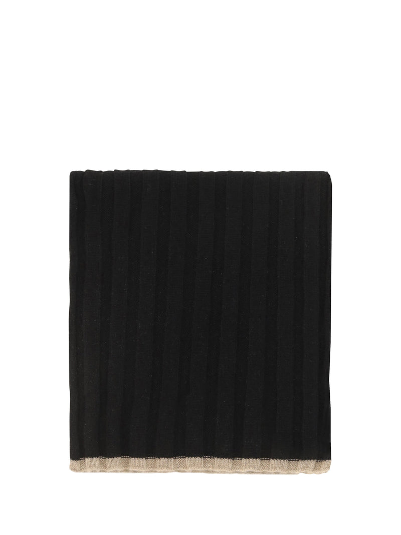 Brunello Cucinelli Scarf — Black Cashmere (capra Hircus) Scarfs