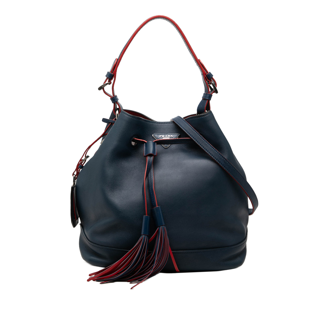 Soft Calf Tassel Convertible Drawstring Bucket Bag - Image 1