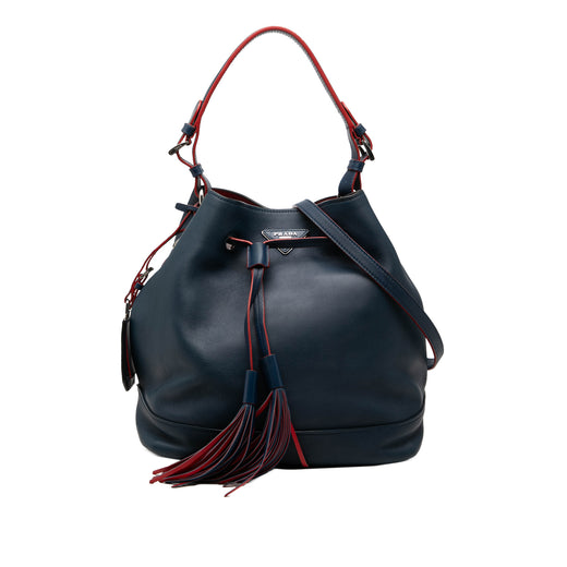 Soft Calf Tassel Convertible Drawstring Bucket Bag - Image 1
