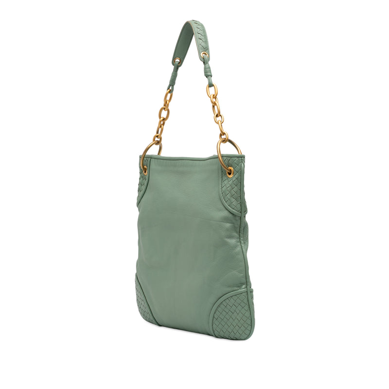 Intrecciato Trimmed Leather Shoulder Bag - Image 2
