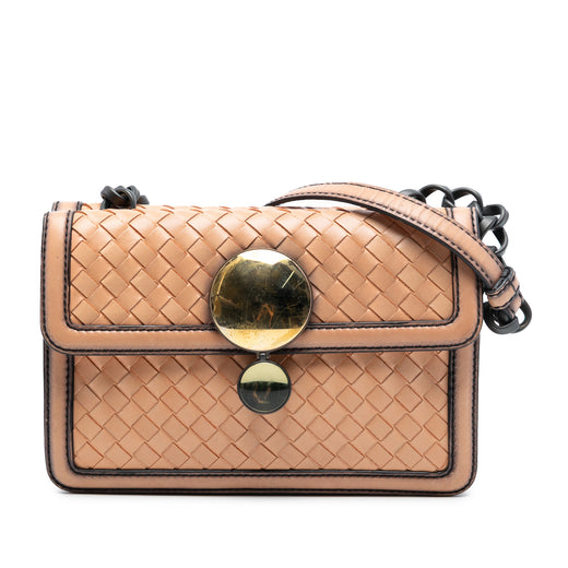 Nappa Intrecciato Mirror Lens Double Sided Flap Shoulder Bag - Image 1