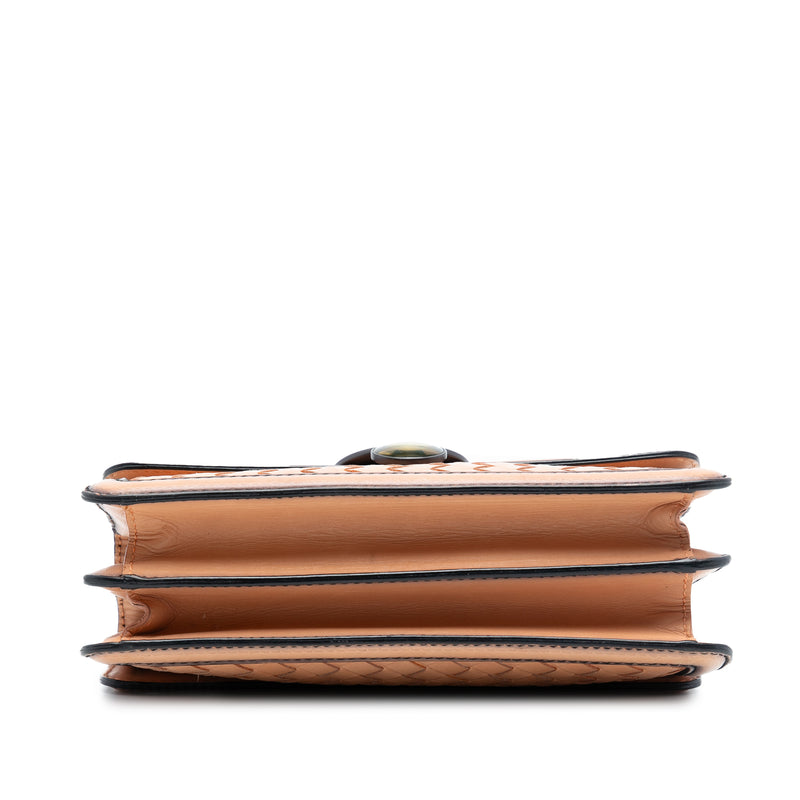 Nappa Intrecciato Mirror Lens Double Sided Flap Shoulder Bag - Image 3