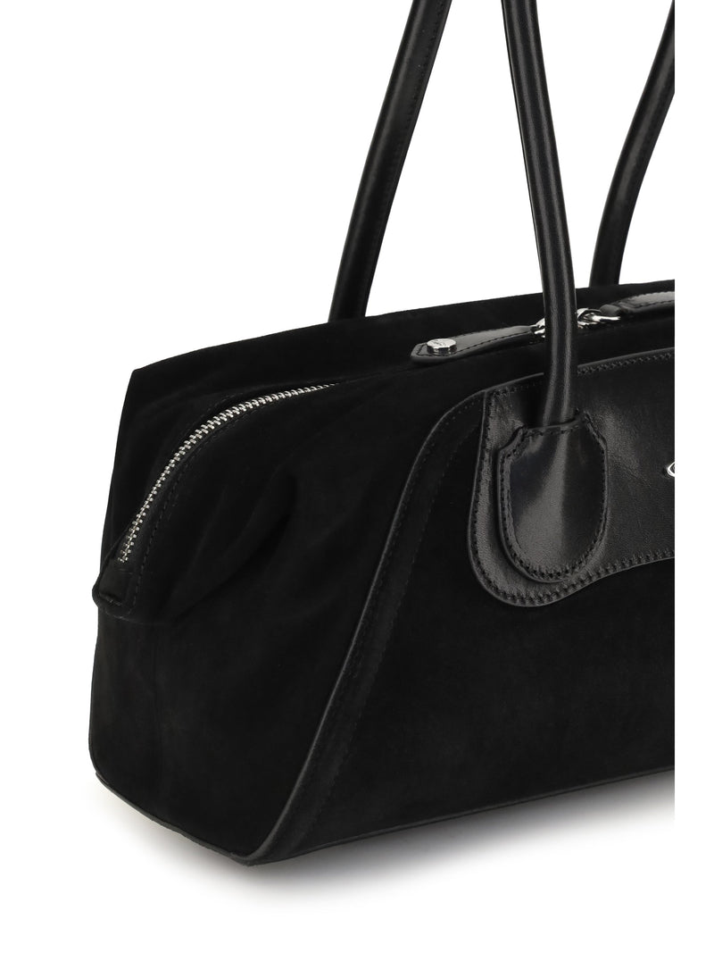 Vivienne Westwood Shirley Shoulder Bag — Black Calf Leather Bos Taurus