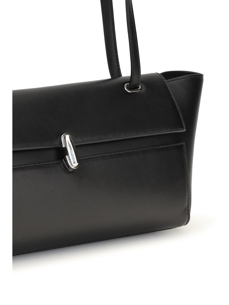 Savette Shoulder Bag — Black Calf Leather