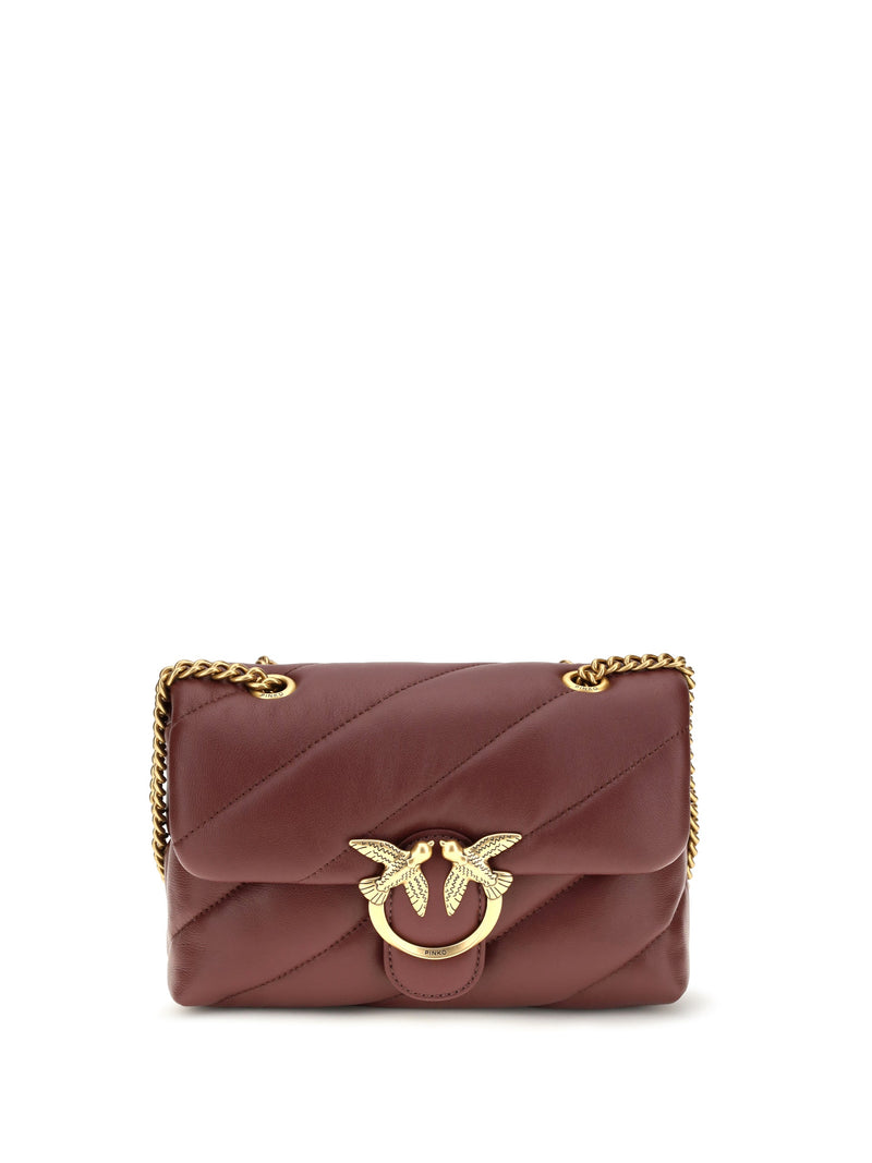 Pinko Shoulder Bag — Burgundy Calf Leather