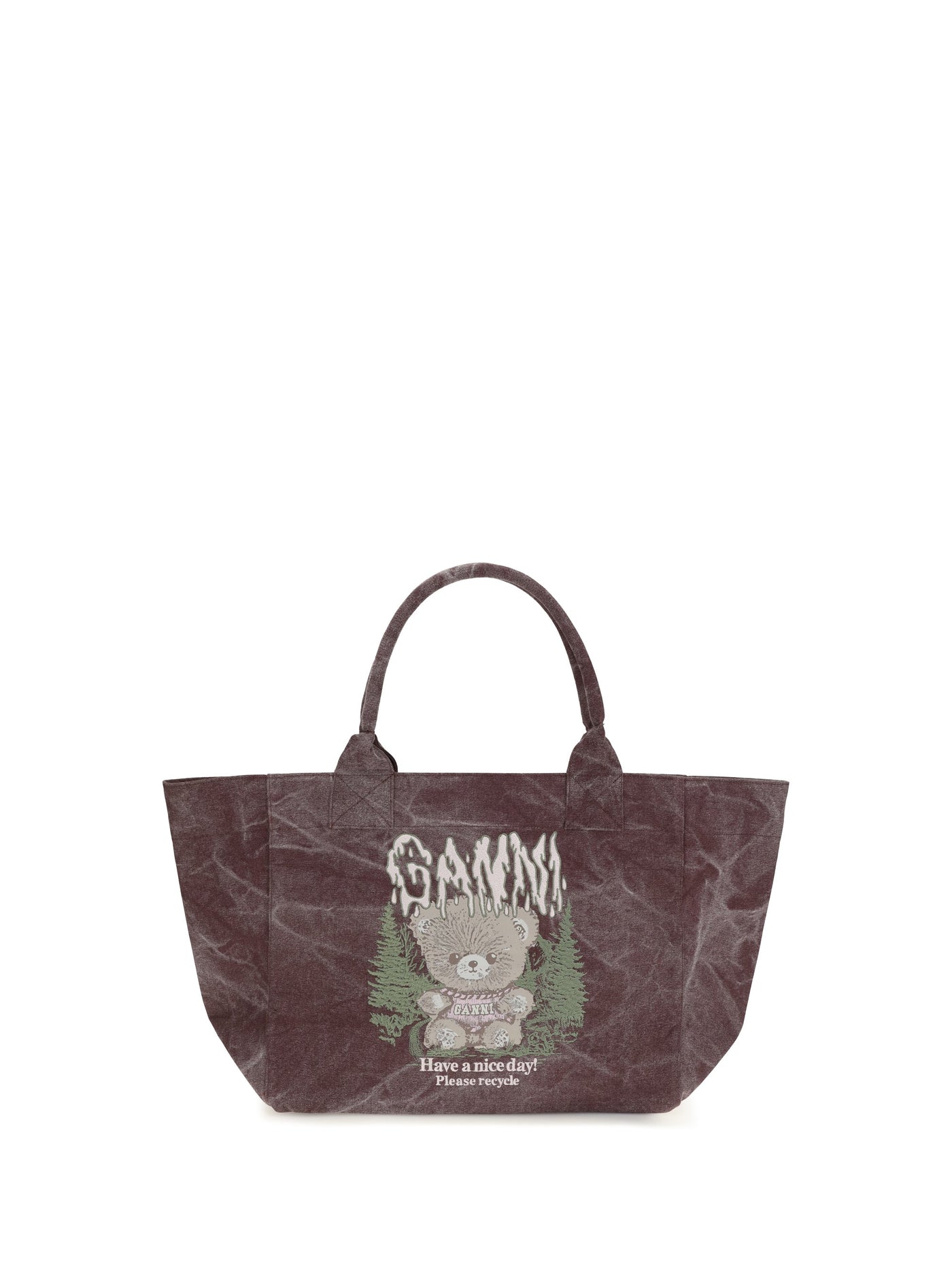 Ganni Tote Bag — Brown Cotton