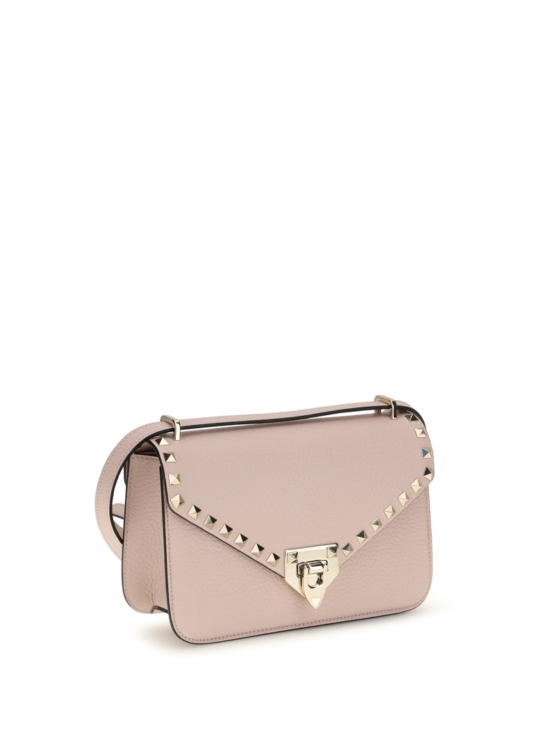 Valentino Garavani Rockstud Shoulder Bag — Pink Calf Leather Bos Taurus