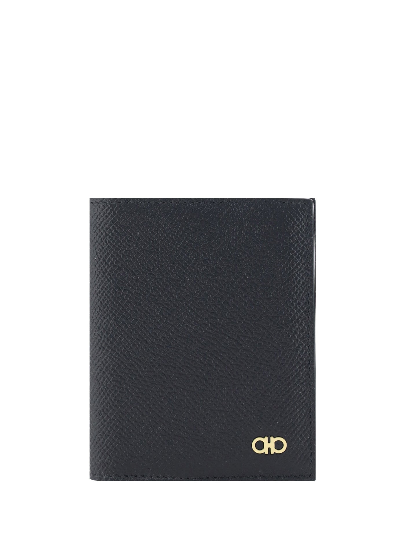 Ferragamo Revival Card Holder — Black Calf Leather Bos Taurus Wallet