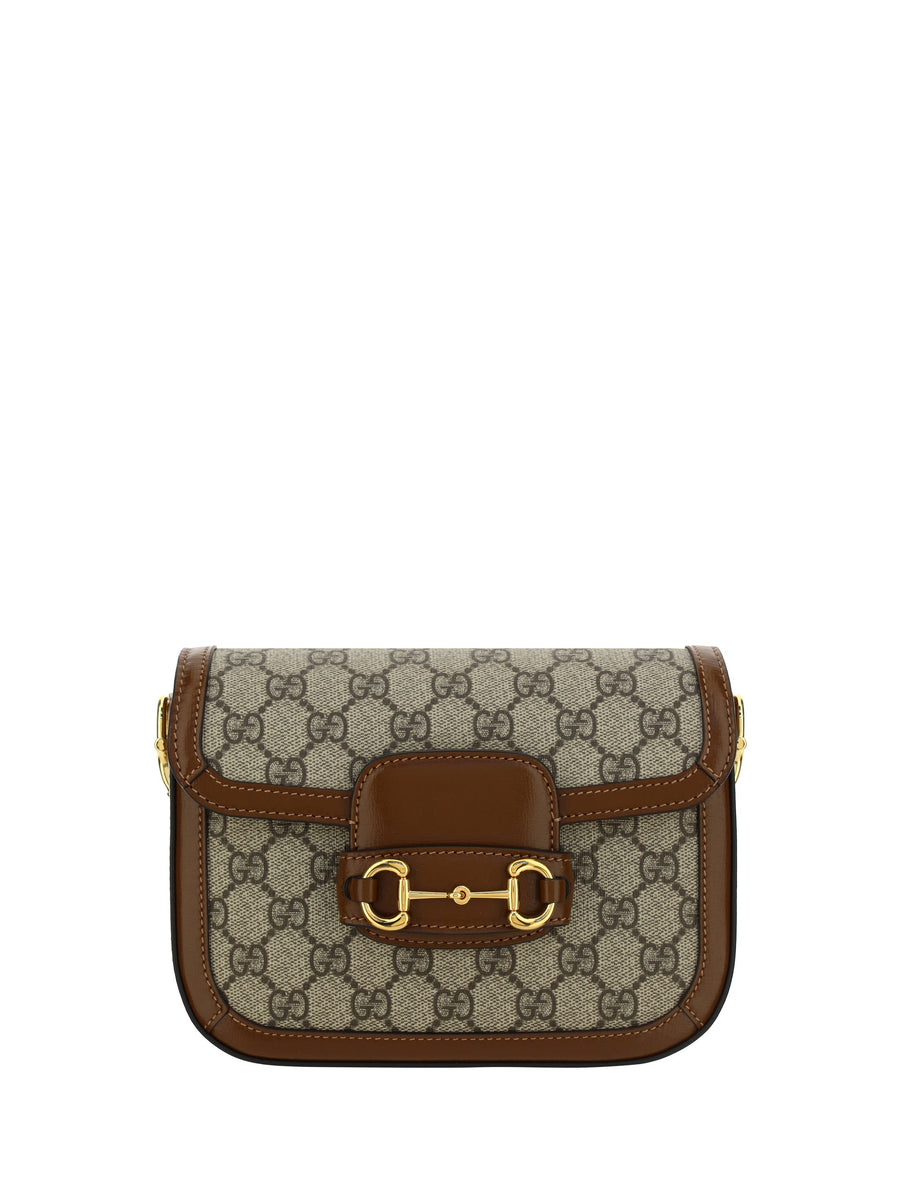 Gucci 1955 Horsebit Shoulder Bag — Beige