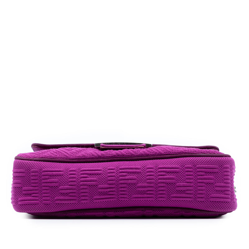 Zucca Embossed Technical Fabric Chain Midi Baguette - Image 3