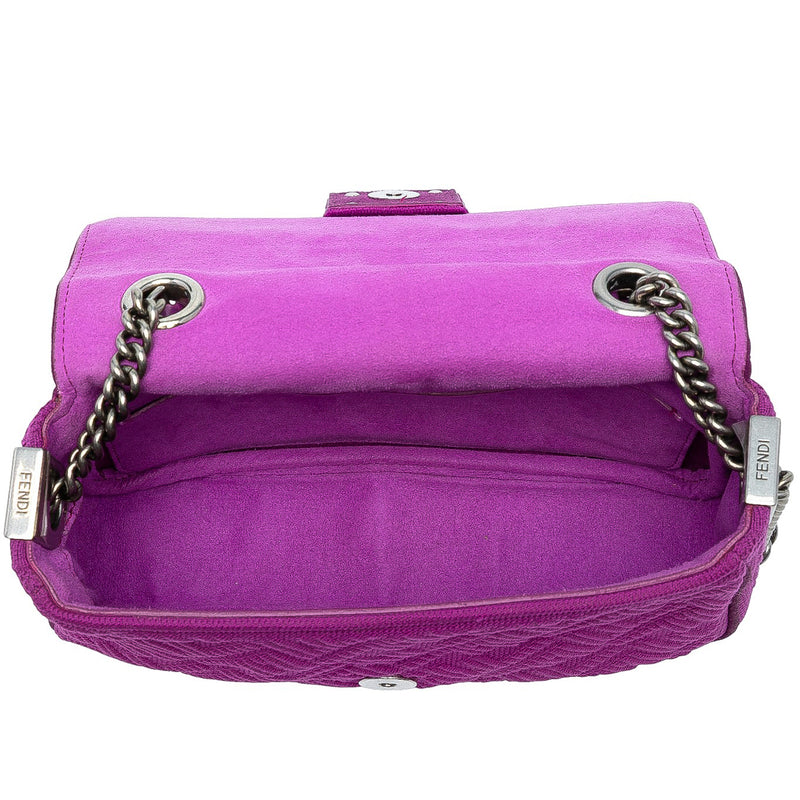 Zucca Embossed Technical Fabric Chain Midi Baguette - Image 4
