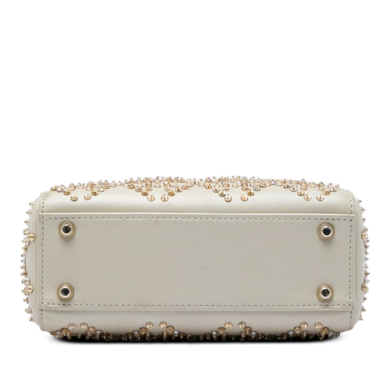 Mini Beaded Metallic Lambskin Cannage Lady Dior - Image 3
