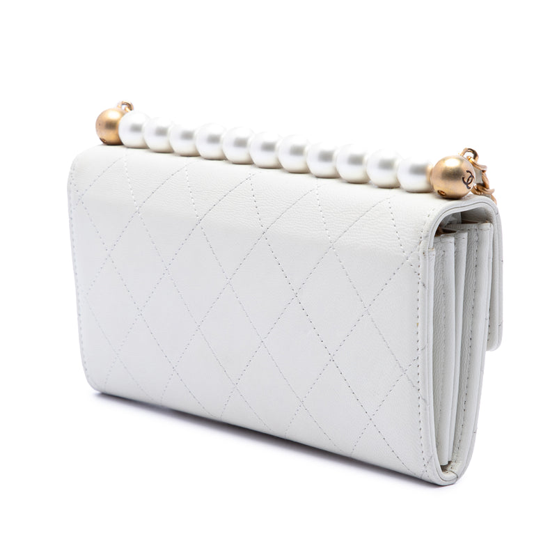 CC Quilted Goatskin Chic Pearls Wallet on Chain - Image 2
