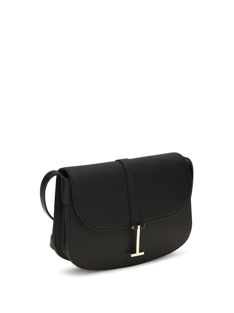 Tom Ford Grained Calf Leather Crossbody Bag — Black Bos Taurus