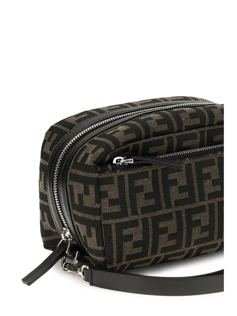 Fendi Ff Travel Wallet — Black Polyester; Cotton