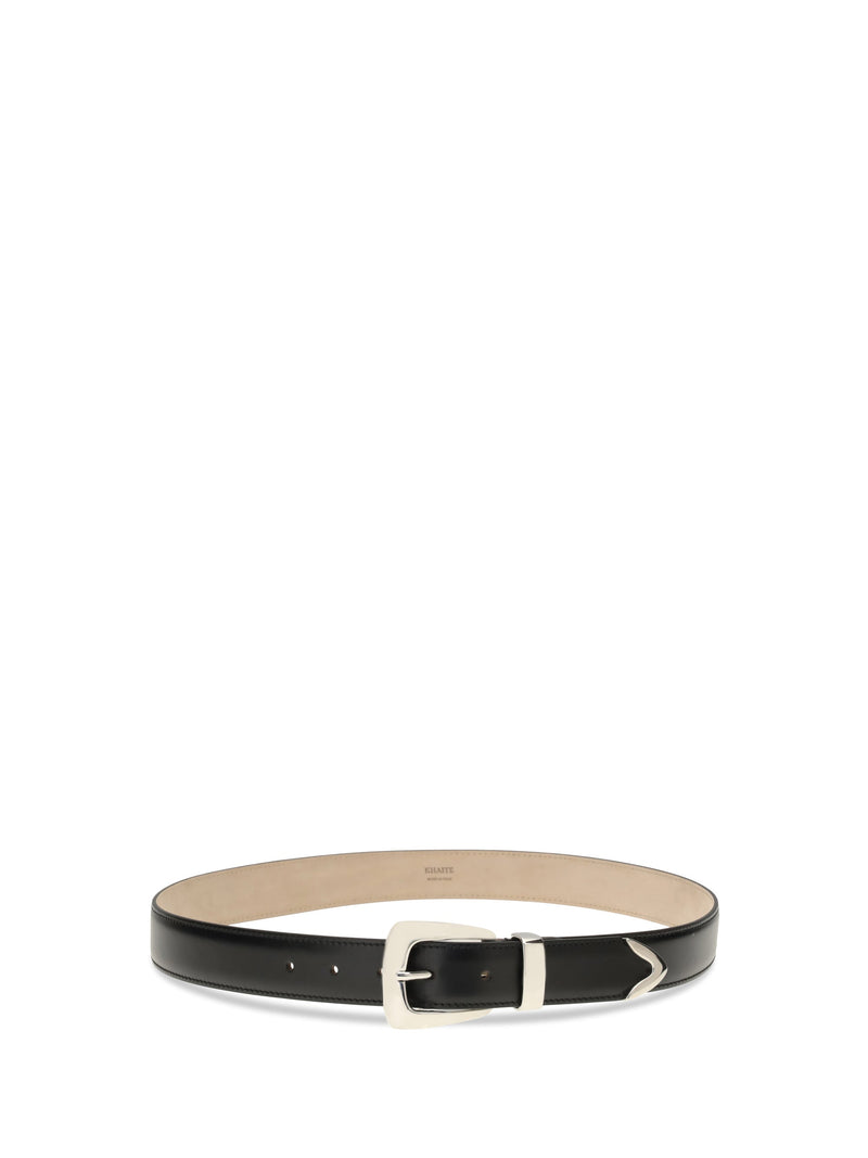 Khaite Benny Belt — Black Calf Leather