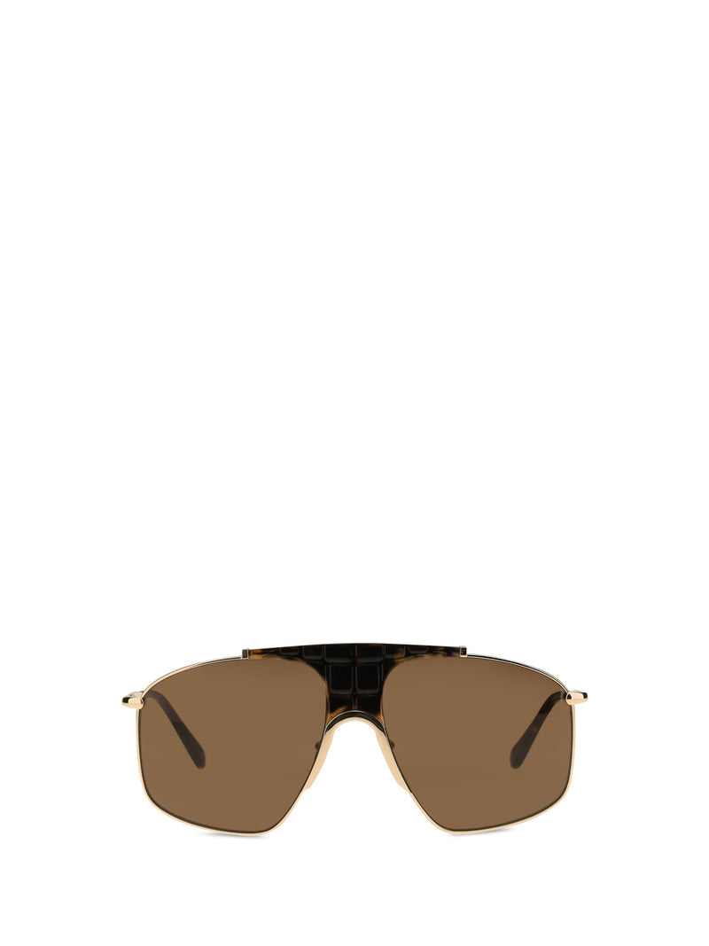 Alaïa Aa0098s002 Square Aviator Sunglasses — Brown Metal Fibers