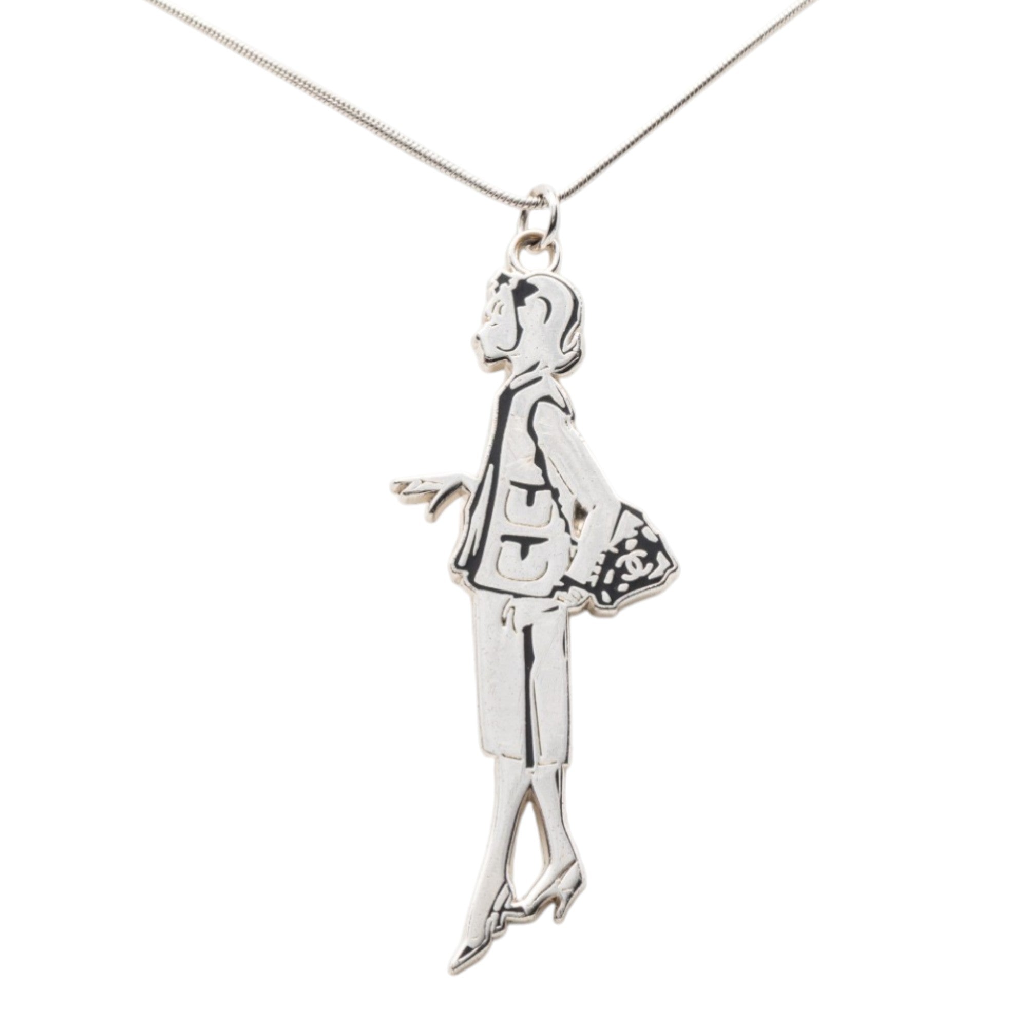 Silver Plated Mademoiselle Pendant Necklace - Image 2