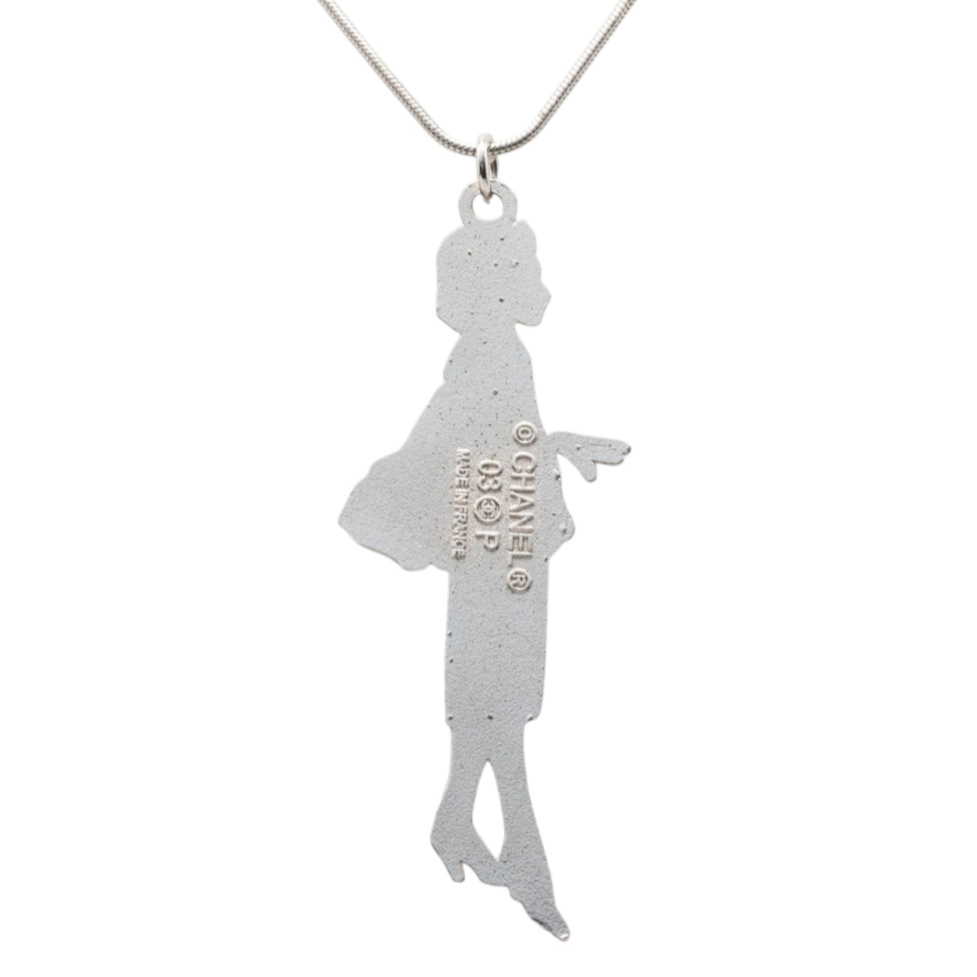 Silver Plated Mademoiselle Pendant Necklace - Image 3