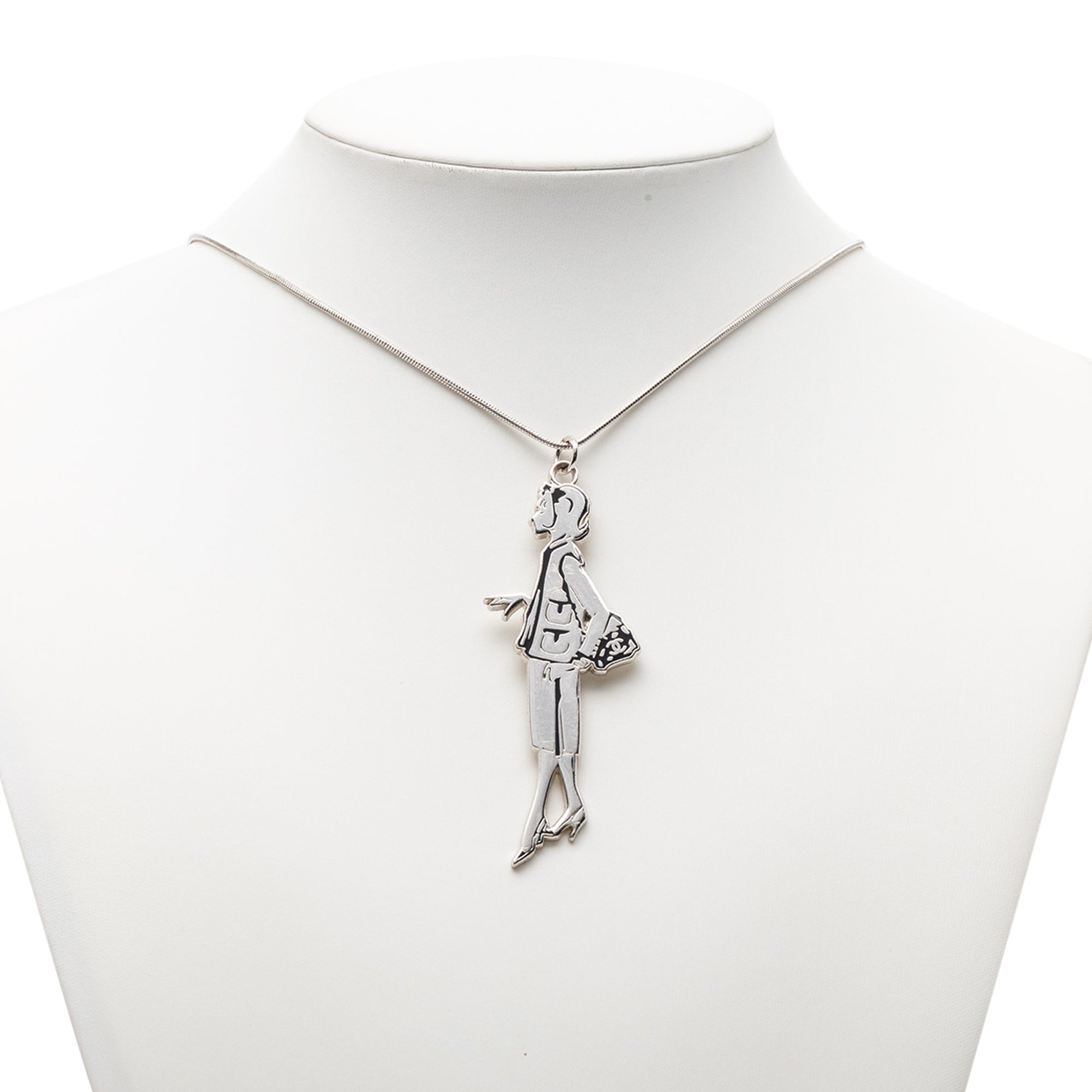 Silver Plated Mademoiselle Pendant Necklace - Image 5