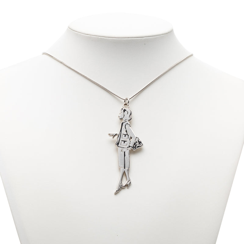 Silver Plated Mademoiselle Pendant Necklace - Image 5