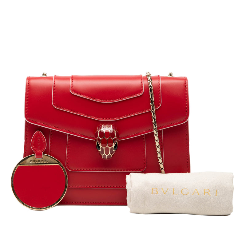 Small Leather Square Serpenti Forever Chain Crossbody - Image 8
