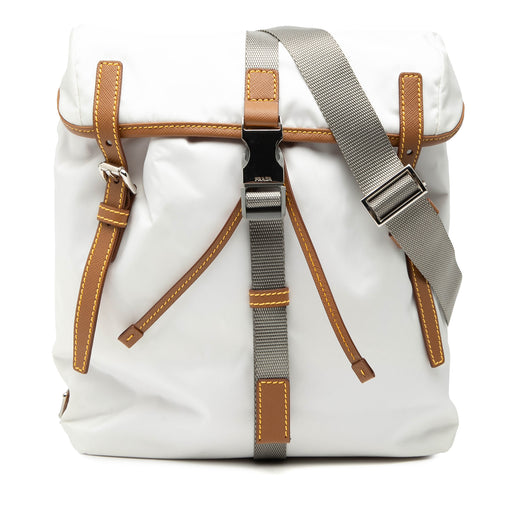 Saffiano Trimmed Tessuto Triple Buckle Messenger Bag - Image 1