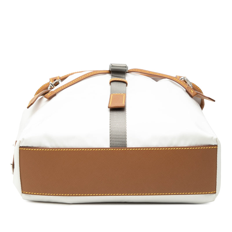 Saffiano Trimmed Tessuto Triple Buckle Messenger Bag - Image 3