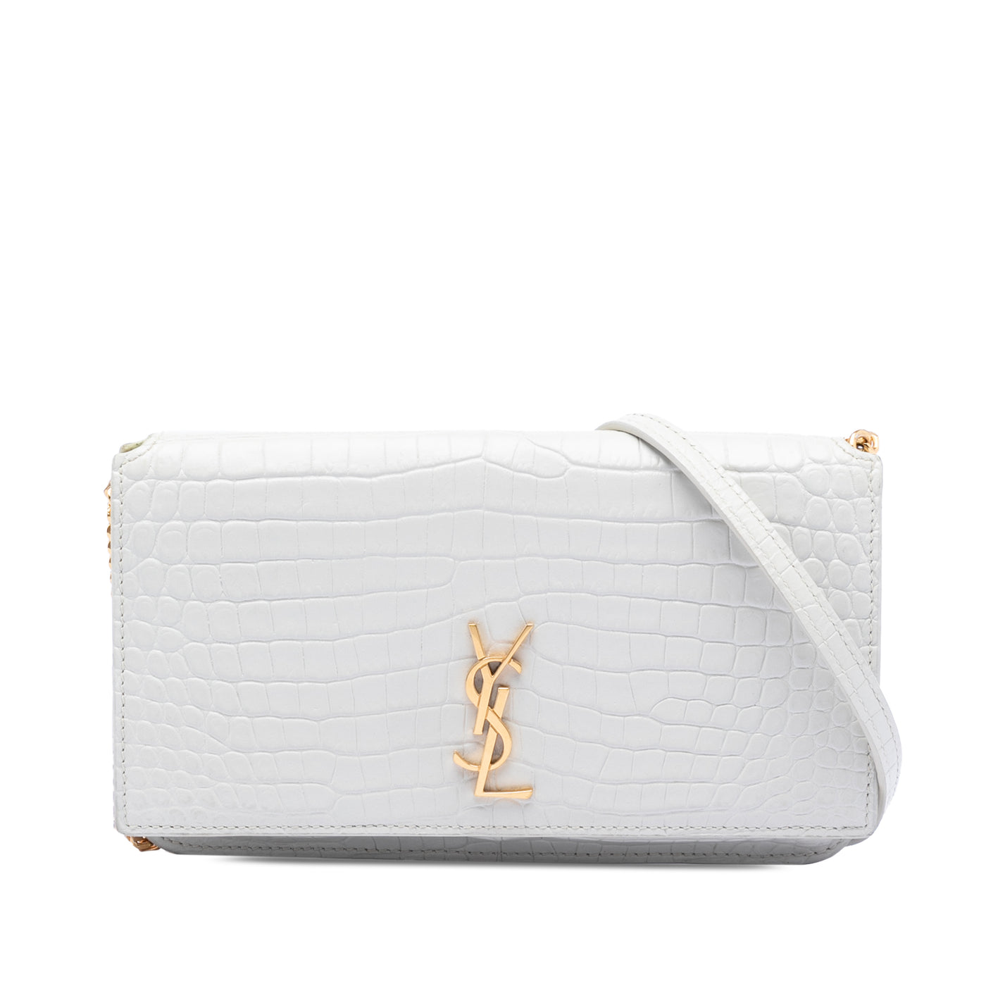 Croc Embossed Leather Monogram Cassandre Crossbody - Image 1