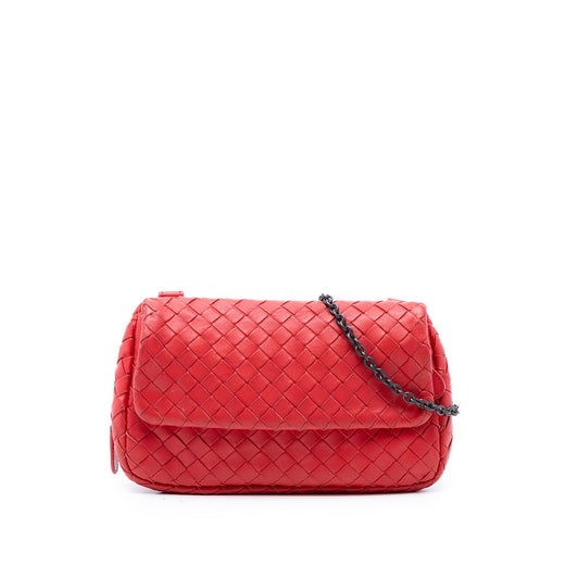 Mini Nappa Intrecciato Expandable Chain Flap Crossbody - Image 1