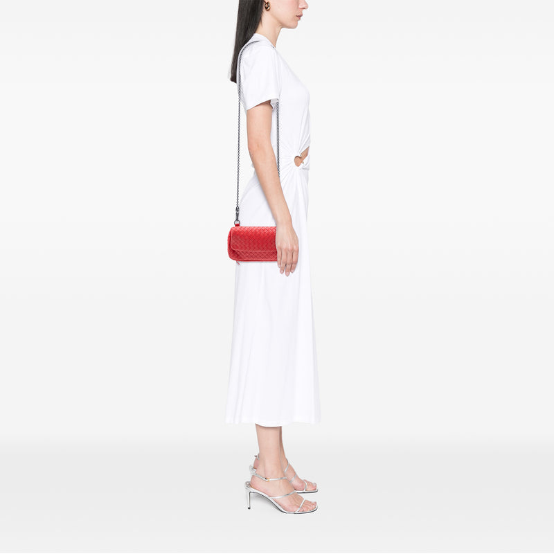 Mini Nappa Intrecciato Expandable Chain Flap Crossbody - Image 7