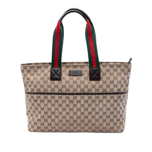 GG Canvas Web Tote - Image 1