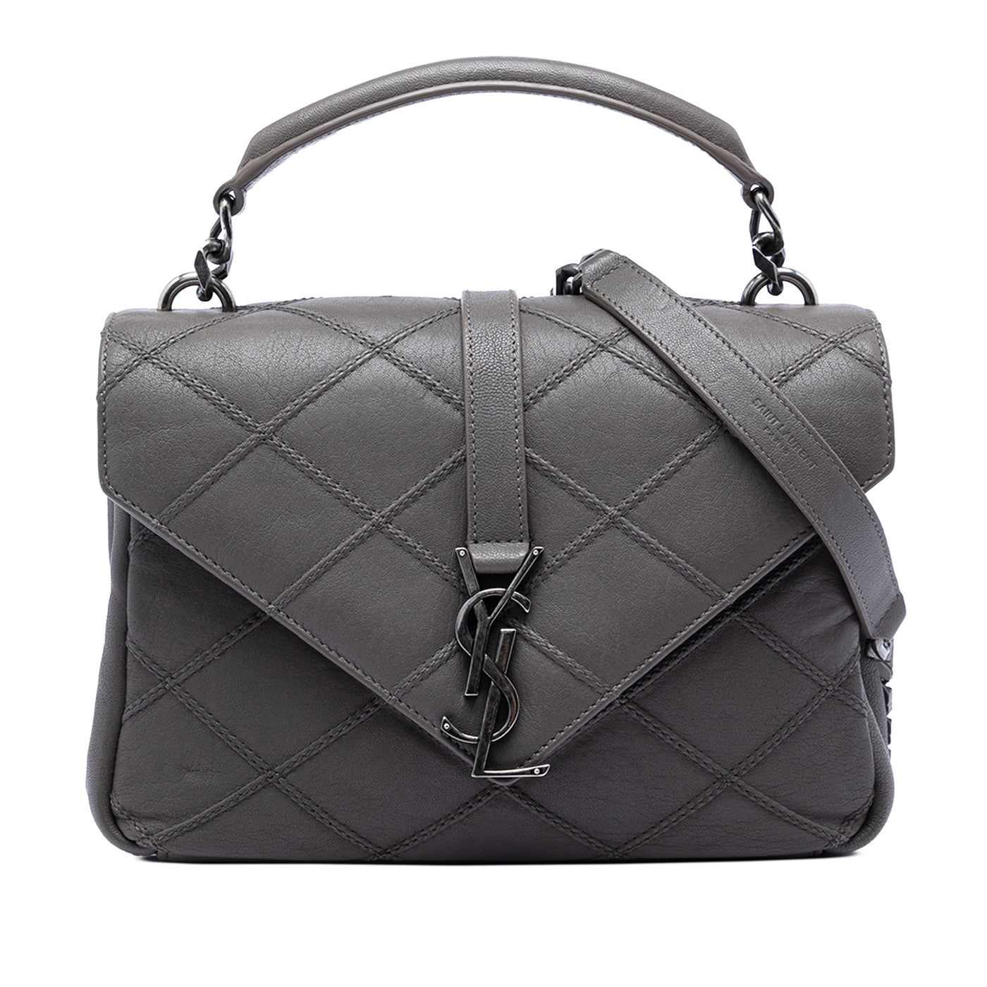 Medium Quilted Diamond Calfskin Monogram College Satchel - Image 1
