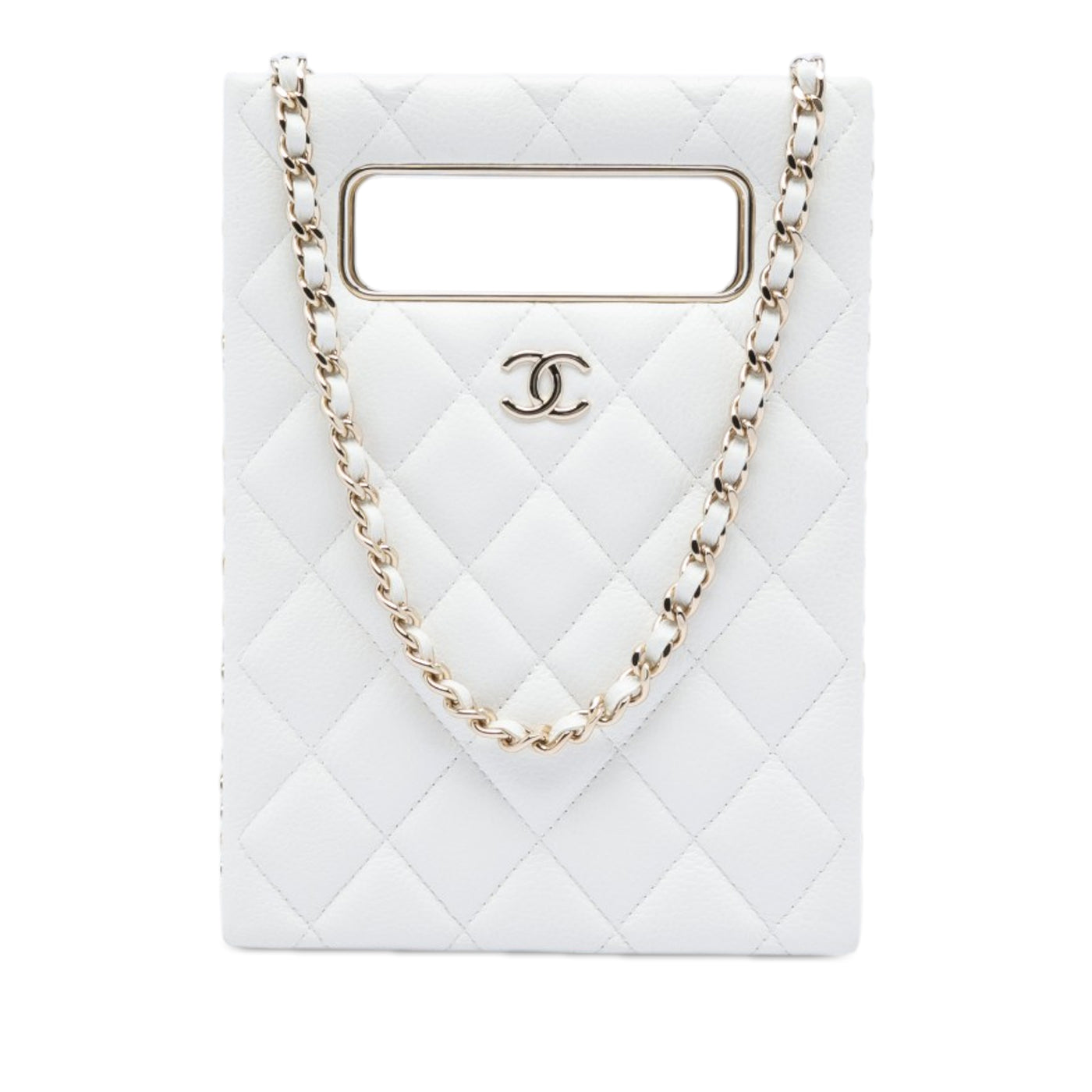 Mini Quilted Caviar Cut Out Evening Tote - Image 1