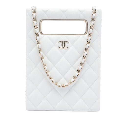 Mini Quilted Caviar Cut Out Evening Tote - Image 1
