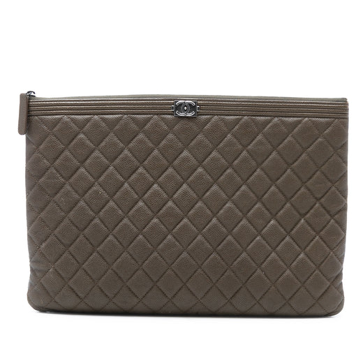 Large Quilted Caviar Boy O Case Clutch - Image 1