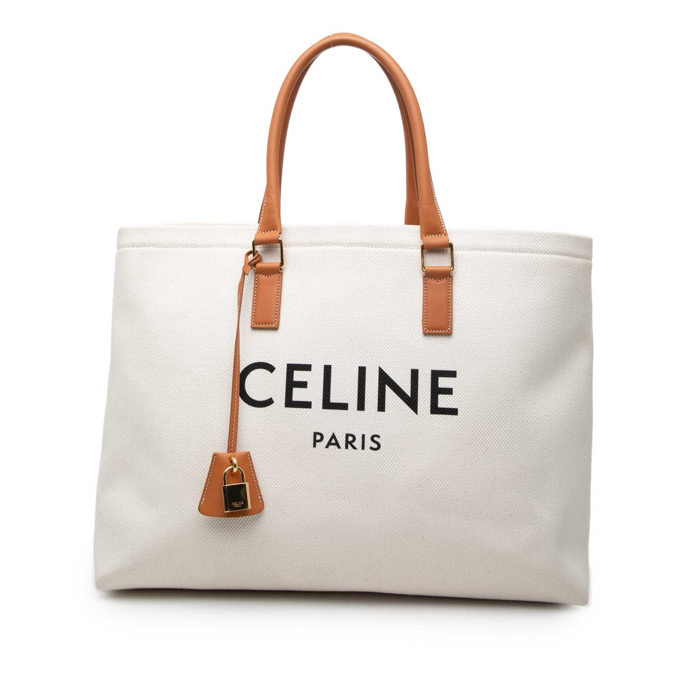 Small Canvas Logo Print Horizontal Cabas Tote - Image 1