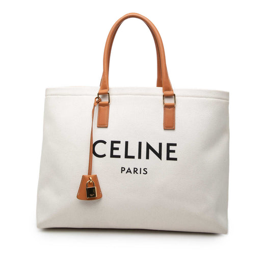 Small Canvas Logo Print Horizontal Cabas Tote - Image 1