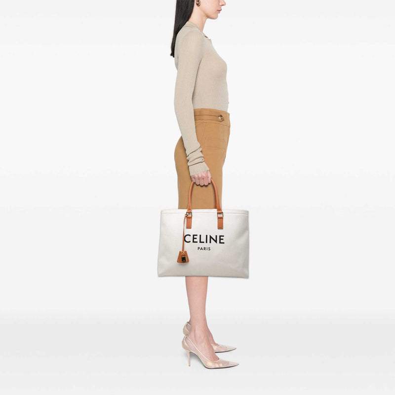 Small Canvas Logo Print Horizontal Cabas Tote - Image 7