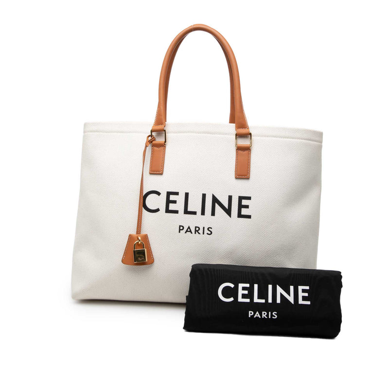 Small Canvas Logo Print Horizontal Cabas Tote - Image 8