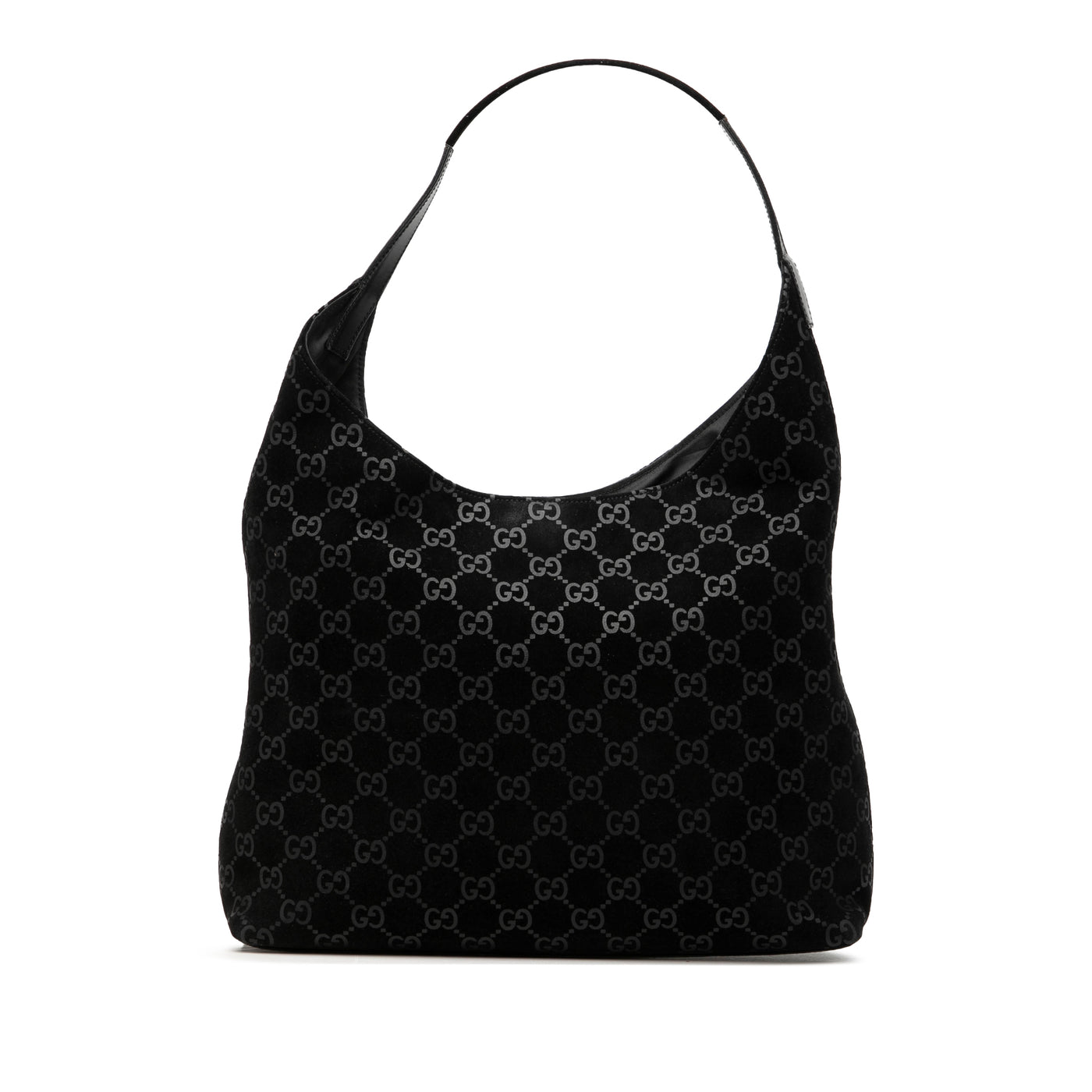 GG Suede Metal Handle Shoulder Bag - Image 1