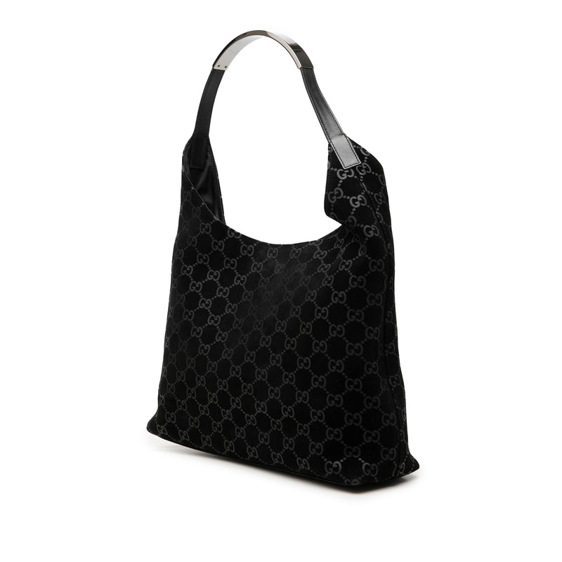 GG Suede Metal Handle Shoulder Bag - Image 2